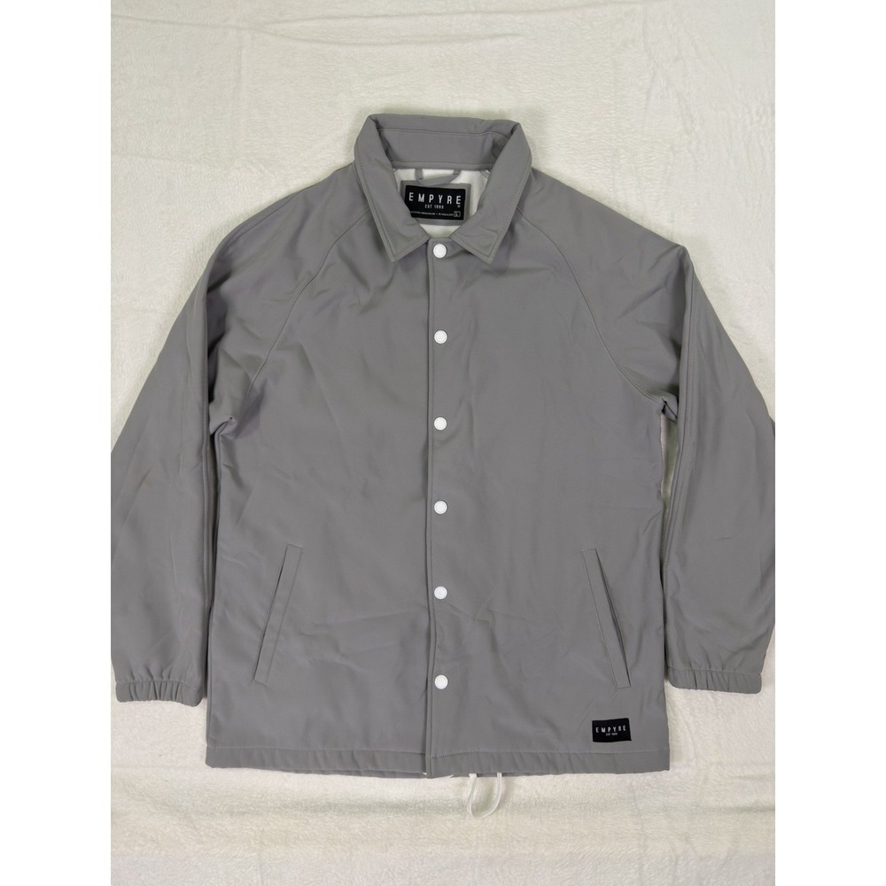 Empyre‎ Jacket Mens Large Gray Walsh Tech Fleece Coaches Outdoor Snap Up